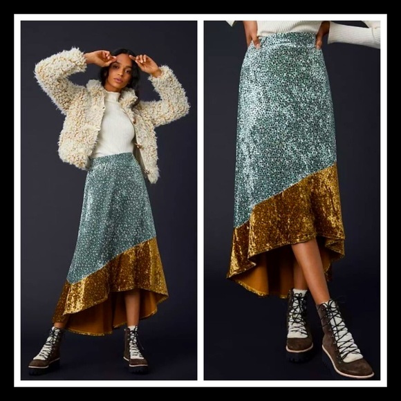 NWT Porridge by Anthropologie High Low Two Toned Skiry - Picture 1 of 10